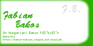 fabian bakos business card